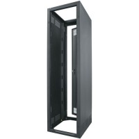 44 SPACE (77"), 28" DEEP STAND ALONE RACK WITH REAR DOOR, V-SYSTEM READY, BLACK FINISH