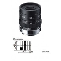 Ricoh FL-HC1212B-VG 1/2" 12mm F1.2 Manual Iris C-Mount Lens w/ Locking Screws C61215KP